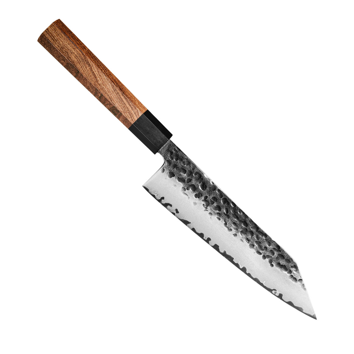 ARTIDGE Professional Kiritsuke Chef Knife San Mai Steel - 180mm 90Cr18Mov High Carbon Steel Blade, HRC60-62, Ebony & Red Sandalwood Handle, Precision Balanced Design - Yin Series