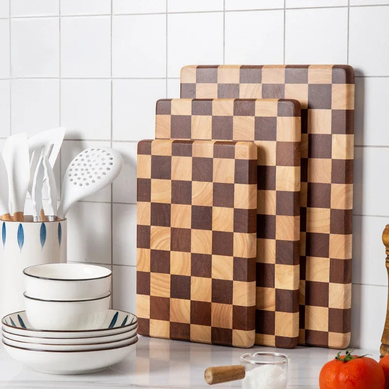 Large Premium Solid Wood Cutting Board with Non-Slip Base – Durable, Eco-Friendly, and Resistant to Chipping; Ideal for Kitchen Use Jiexing Series