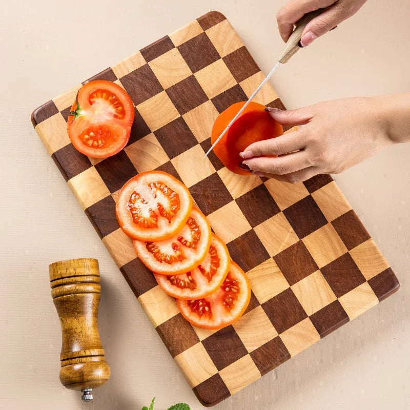 Large Premium Solid Wood Cutting Board with Non-Slip Base – Durable, Eco-Friendly, and Resistant to Chipping; Ideal for Kitchen Use Jiexing Series
