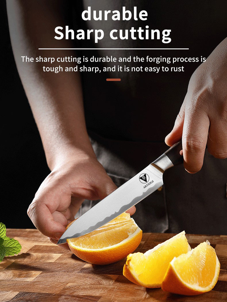ARTIDGE 8-Piece Kitchen Knife Set, Ultra Sharp Japanese High Carbon Stainless Steel Chef Knife Set, Non-slip Professional Cooking Knife with Ergonomic Ebony Handle