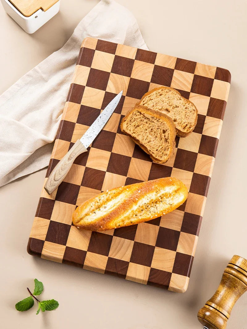Large Premium Solid Wood Cutting Board with Non-Slip Base – Durable, Eco-Friendly, and Resistant to Chipping; Ideal for Kitchen Use Jiexing Series