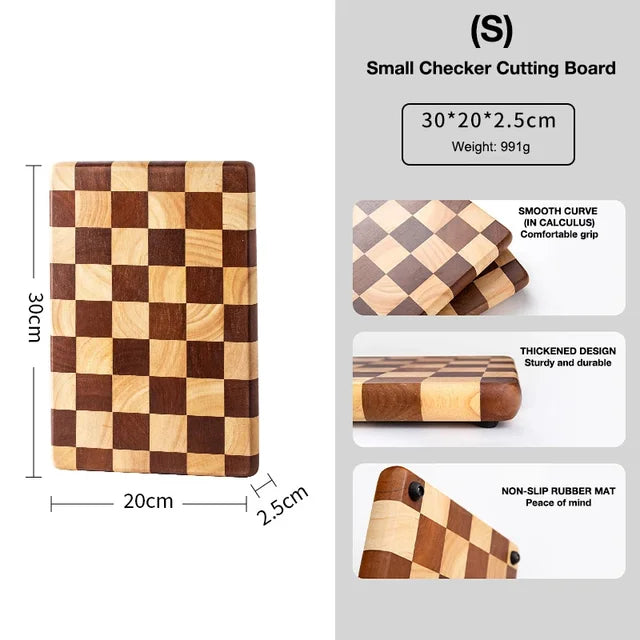 Large Premium Solid Wood Cutting Board with Non-Slip Base – Durable, Eco-Friendly, and Resistant to Chipping; Ideal for Kitchen Use Jiexing Series