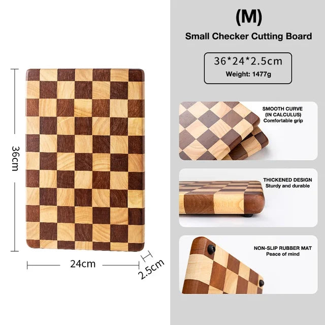 Large Premium Solid Wood Cutting Board with Non-Slip Base – Durable, Eco-Friendly, and Resistant to Chipping; Ideal for Kitchen Use Jiexing Series