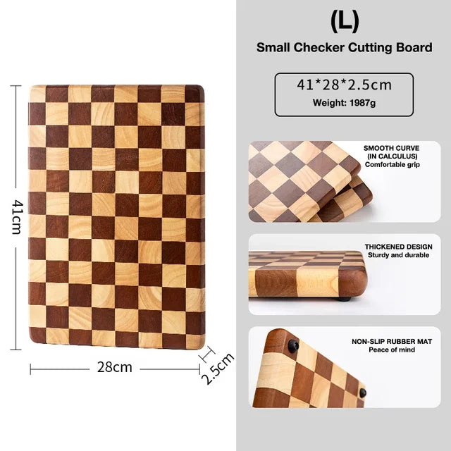 Large Premium Solid Wood Cutting Board with Non-Slip Base – Durable, Eco-Friendly, and Resistant to Chipping; Ideal for Kitchen Use Jiexing Series