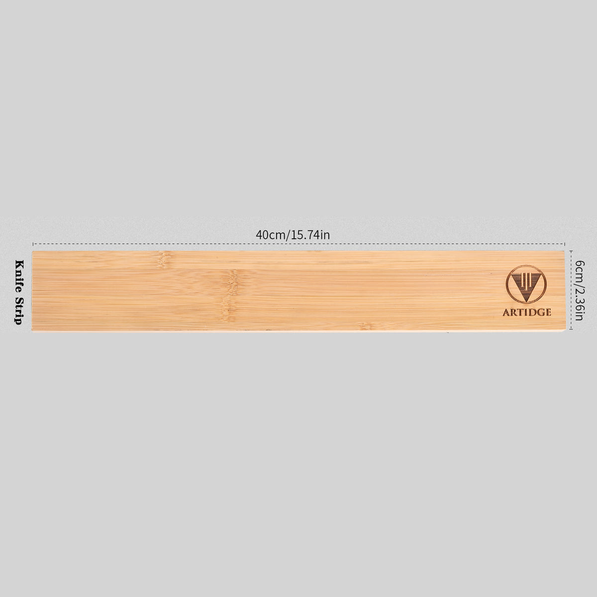ARTIDGE Powerful Magnetic Knife Strip Holder 100% Natural Bamboo, 16in/41cm Eco-friendly Magnetic Knives Strip for Wall, Utensils, and Tools, Easy No-Drill Installation Includes Adhesive & Screws