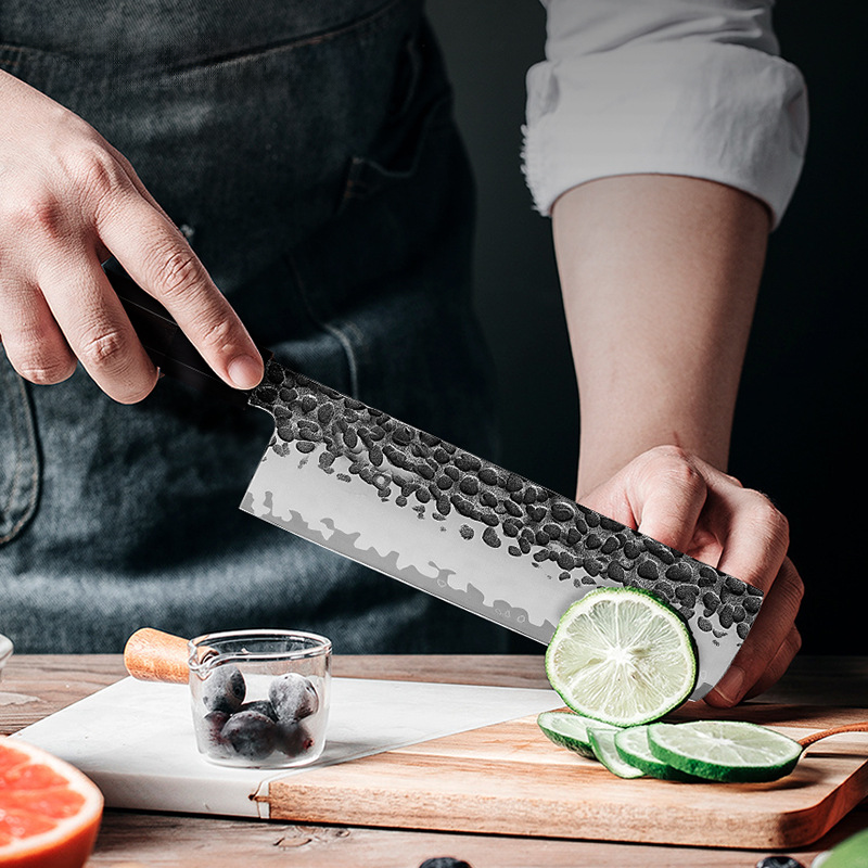 ARTIDGE Japanese 4-Piece Knife Set - Premium San Mai Damascus Steel Kitchen Set Chef, Santoku, Nakiri, Utility Knives with Ebony Handles-JIA SERIES