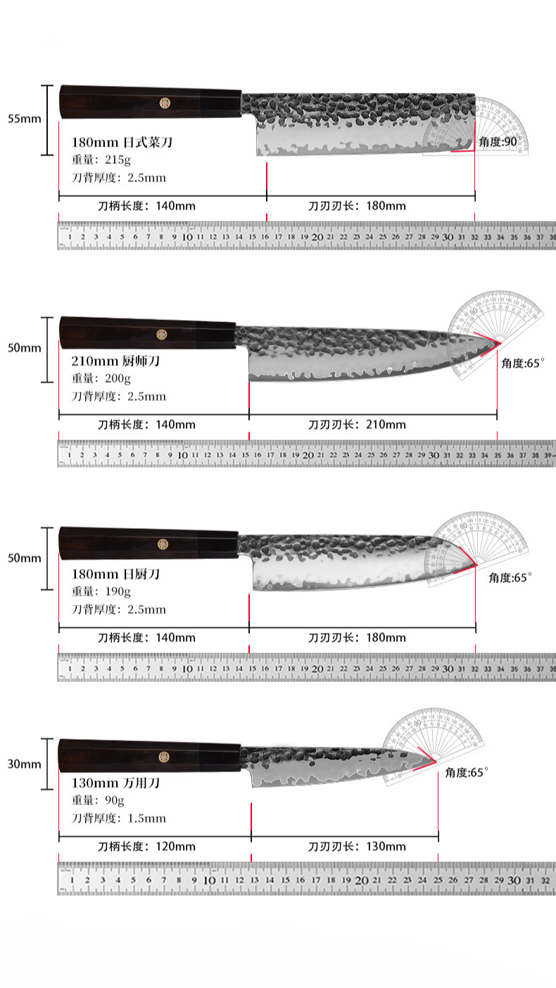 ARTIDGE 7" Japanese Nakiri Knife - 180mm San Mai Damascus Blade, Ebony Handle, Ultra-Thin Design for Effortless Vegetable Prep- JIA SERIES