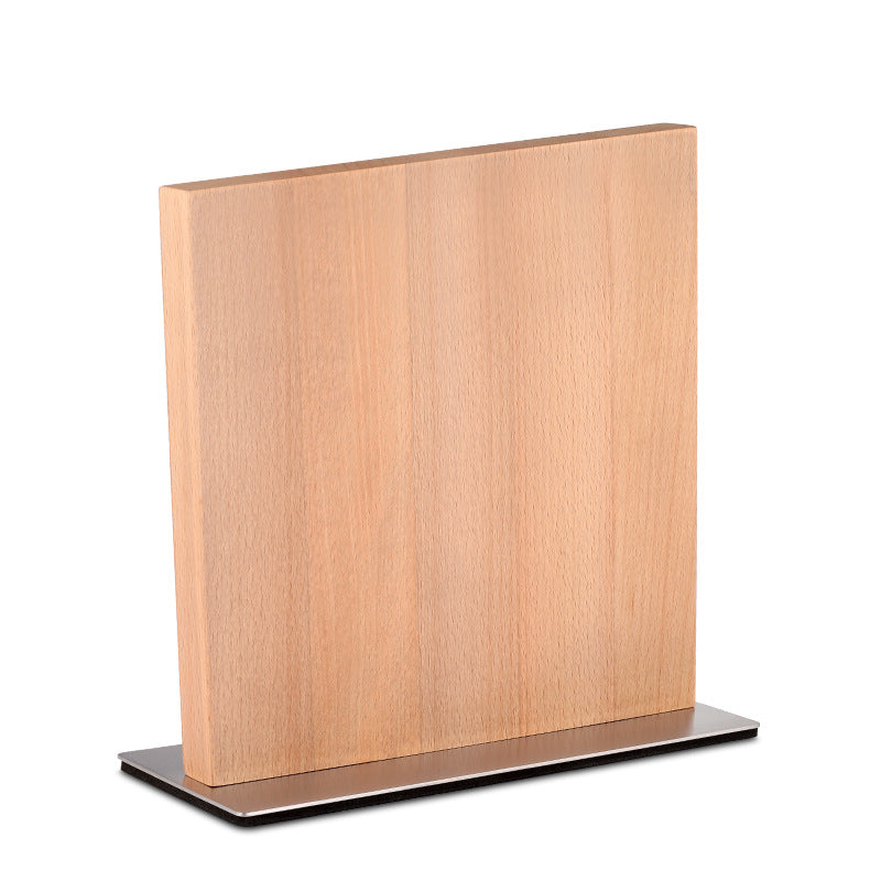 ARTIDGE Magnetic Knife Block – Beech Wood Knife Holder with Non-Slip Metal Base, Durable Freestanding Magnetic Knife Stand for Kitchen Countertop Organization