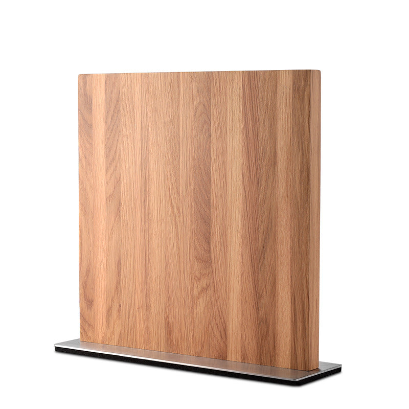 ARTIDGE Magnetic Knife Block – White Oak Wood Knife Holder with Anti-Slip Metal Base, Durable Magnetic Knife Stand for Kitchen Countertop, Modern Knife Storage Organizer