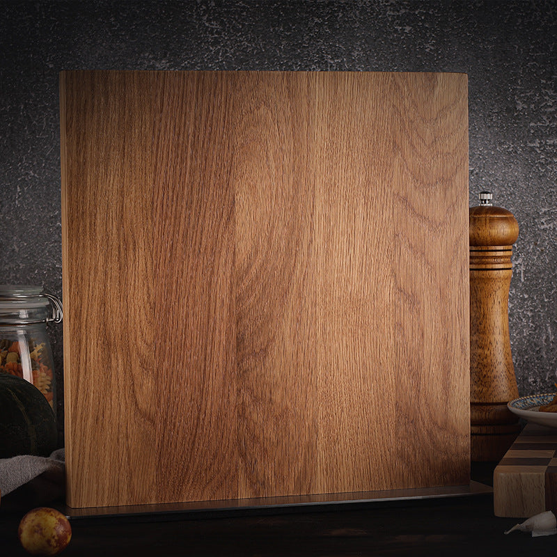 ARTIDGE Magnetic Knife Block – White Oak Wood Knife Holder with Anti-Slip Metal Base, Durable Magnetic Knife Stand for Kitchen Countertop, Modern Knife Storage Organizer