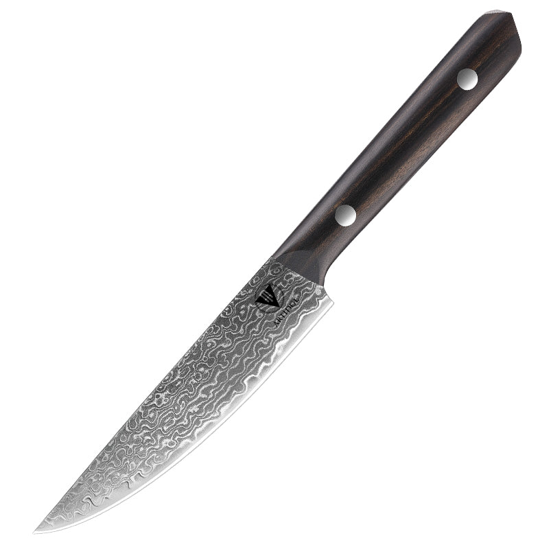 ARTIDGE 4.7" Utility Knife Damascus Steel Multi-Purpose Chef Knife - 67-Layer Forged Kitchen Knife with Natural Solid Wood Handle, 15° Double-Edged Blade, Ultra-Sharp & Durable-Sheng Series
