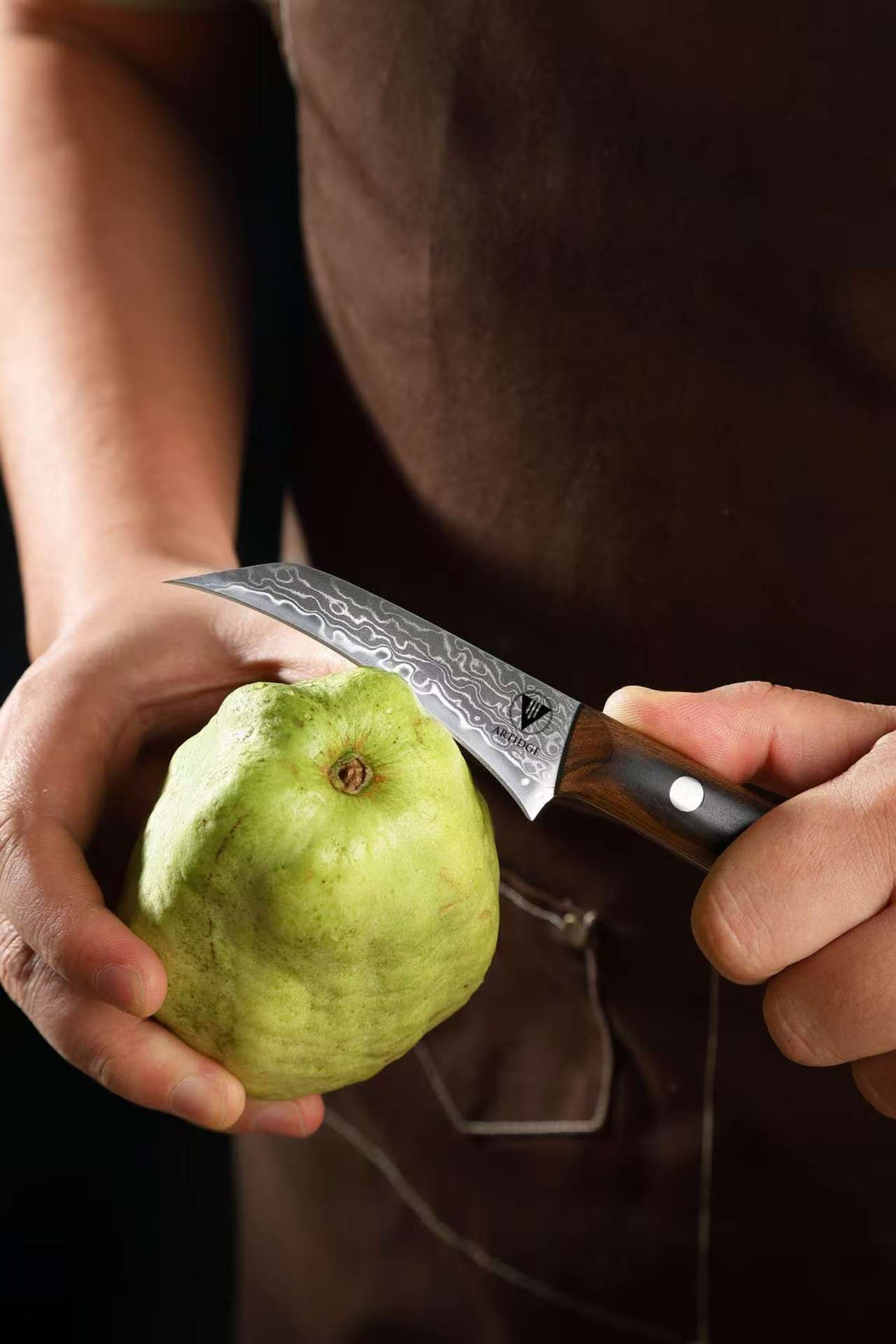 ARTIDGE 3.5" Paring Knife Damascus Steel Peel Chef Knife - 67-Layer Forged Fruit/Vegetable Knife with Natural Solid Wood Handle, 15° Double-Edged Blade, Ultra-Sharp & Corrosion Resistant-Sheng Series