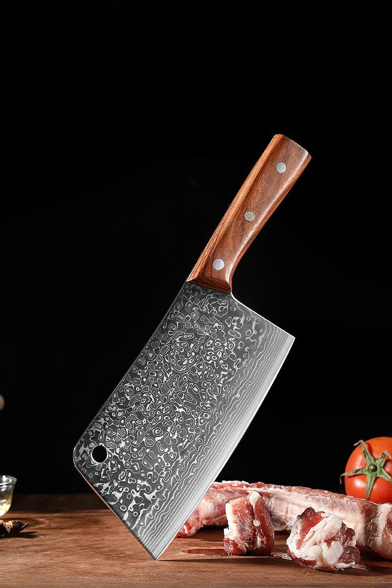 ARTIDGE 7.5" Damascus Steel Bone Knife, 67-Layer Forged Blade with Pearwood Handle, Heavy Duty Butcher Knife for Meat, Bones & Frozen Food - Ci Series