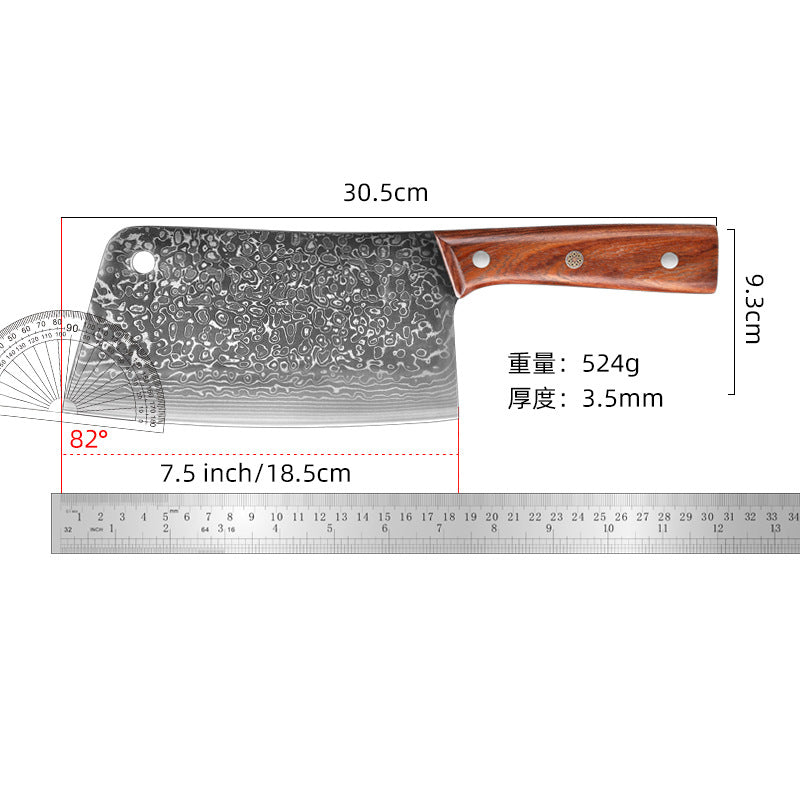 ARTIDGE 7.5" Damascus Steel Bone Knife, 67-Layer Forged Blade with Pearwood Handle, Heavy Duty Butcher Knife for Meat, Bones & Frozen Food - Ci Series