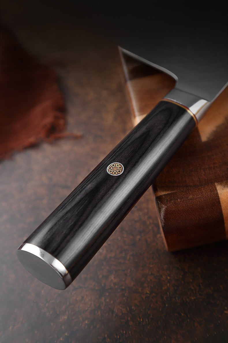ARTIDGE Damascus Steel Cleaver Knife – 7-Inch Chinese Steel Core Blade, Polished Ebony Wood Handle, Ultra Sharp Kitchen Knife for Meat, Vegetables, Fruits – Professional Chef Knife - Ci Series