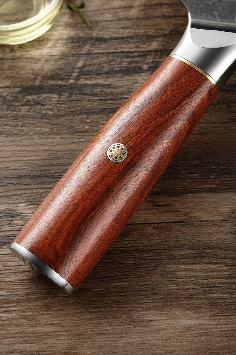 ARTIDGE Damascus Steel Cleaver Knife – 7-Inch Chinese Steel Core Blade, Polished Ebony Wood Handle, Ultra Sharp Kitchen Knife for Meat, Vegetables, Fruits – Professional Chef Knife - Ci Series