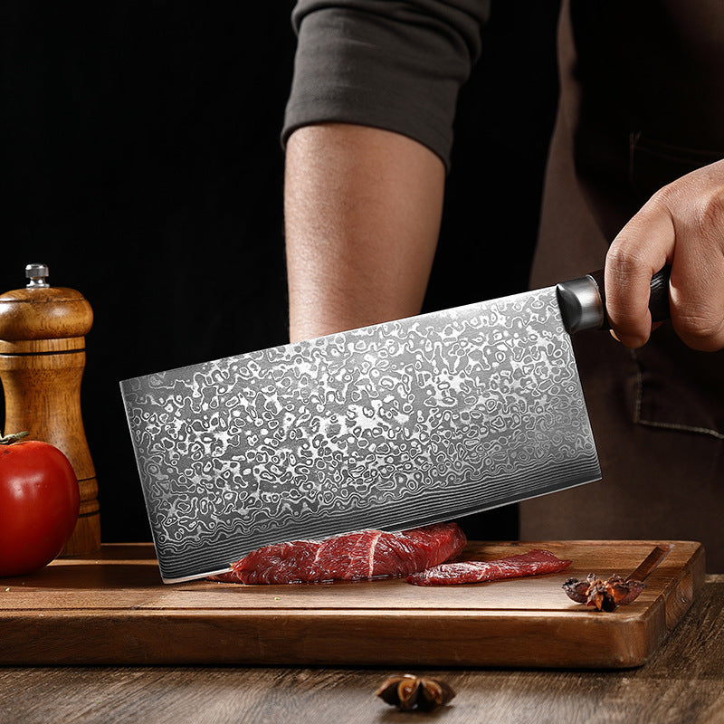 ARTIDGE Professional Damascus Steel Cleaver Knife – 8" Vegetable and Meat Knife, 67-Layer Forged Blade, 60±2 HRC, Ergonomic Rosewood Handle – Ultra-Sharp, Handcrafted Kitchen Chopper - Ci Series