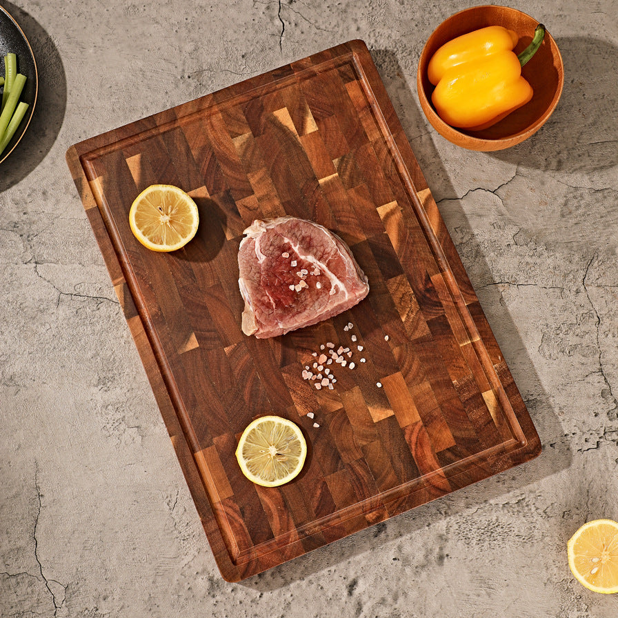 ARTIDGE Acacia Wood End Grain Cutting Board – 2.5cm Thick, Built-In Handles, Knife-Friendly & Easy Clean, Perfect Gift for Kitchen Lovers