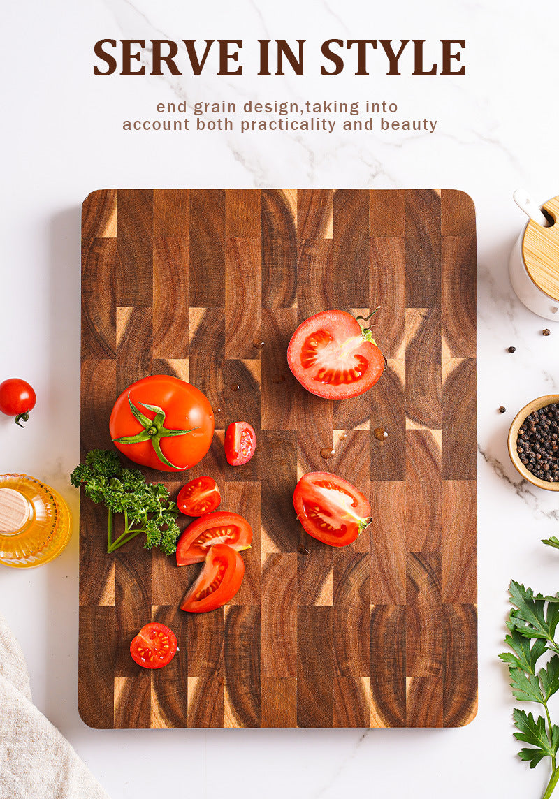 ARTIDGE Acacia Wood End Grain Cutting Board – 2.5cm Thick, Built-In Handles, Knife-Friendly & Easy Clean, Perfect Gift for Kitchen Lovers