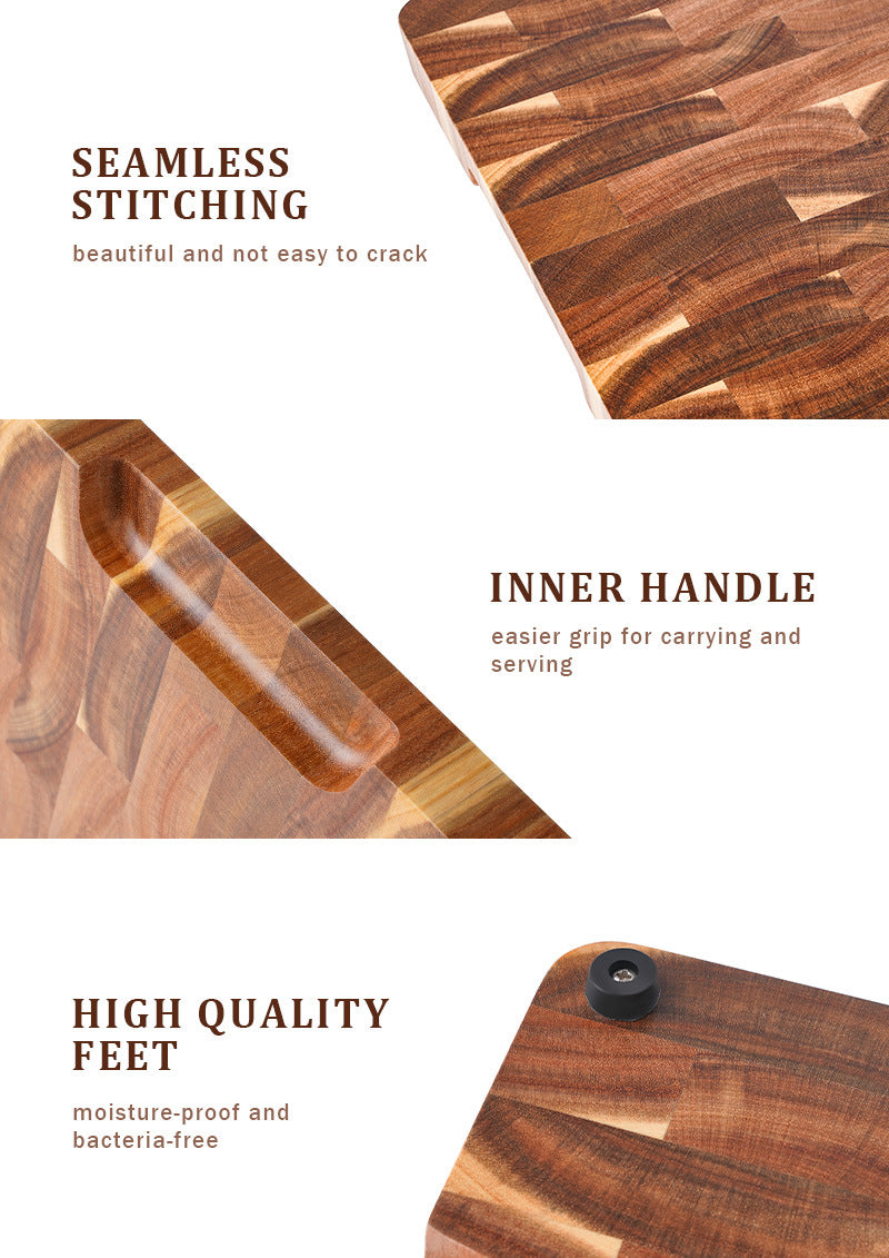 ARTIDGE Acacia Wood End Grain Cutting Board – 2.5cm Thick, Built-In Handles, Knife-Friendly & Easy Clean, Perfect Gift for Kitchen Lovers