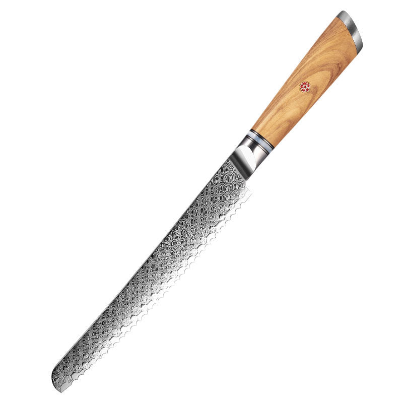 ARTIDGE 7-Piece Kitchen Knife Set 67 Layers Damascus Steel with AUS-10 Steel Core and Olive Wood Handle, Premium Sharpness, Ergonomic Design with a Hardness of 60±2 HRC - Pure Series
