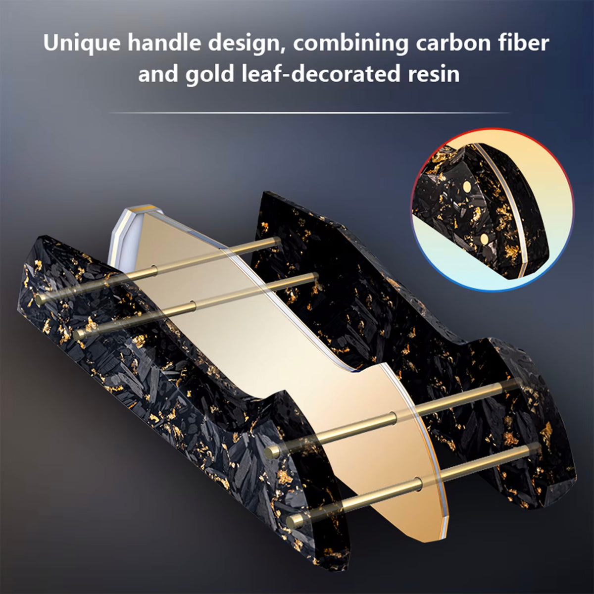 ARTIDGE Kitchen Knife Set,67-Layer Damascus Steel with AUS-10 Japanese Steel Core, Ultra Sharp Kitchen Knife with Carbon Fiber & Gold-Foil Handle, 60±2 HRC, V-Shape Grinding Edge for Precision Cutting - Zest Series