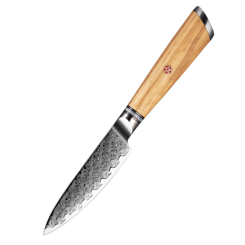 ARTIDGE 7-Piece Kitchen Knife Set 67 Layers Damascus Steel with AUS-10 Steel Core and Olive Wood Handle, Premium Sharpness, Ergonomic Design with a Hardness of 60±2 HRC - Pure Series