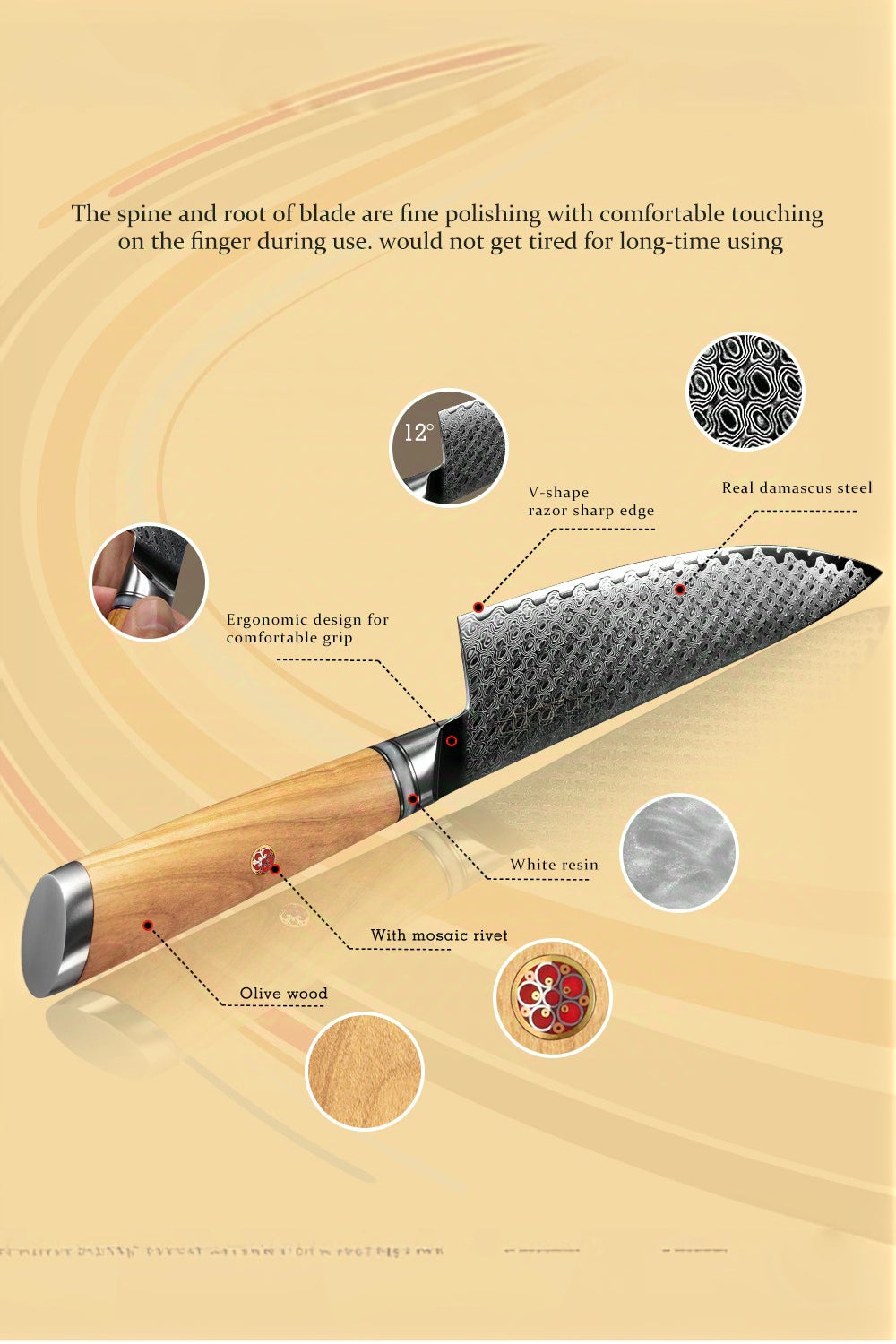 ARTIDGE 8" Chef Knife 67 Layers Damascus Steel with AUS-10 Steel Core and Olive Wood Handle, Premium Sharpness, Ergonomic Design with a Hardness of 60±2 HRC - Pure Series