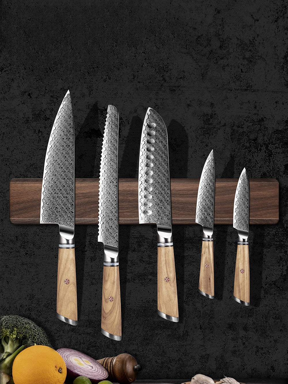 ARTIDGE Powerful Magnetic Knife Strip Holder 100% Walnut Wood, 16/18 Inch Eco-friendly Magnetic Knives Strip for Wall, Utensils, and Tools, Easy No-Drill Installation Includes Adhesive & Screws