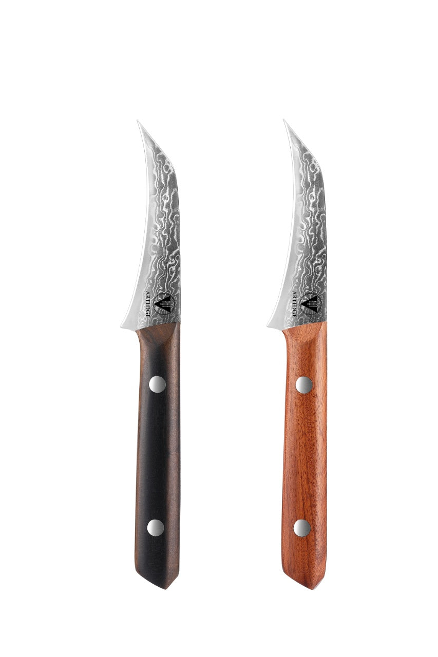 ARTIDGE 3.5" Paring Knife Damascus Steel Peel Chef Knife - 67-Layer Forged Fruit/Vegetable Knife with Natural Solid Wood Handle, 15° Double-Edged Blade, Ultra-Sharp & Corrosion Resistant-Sheng Series