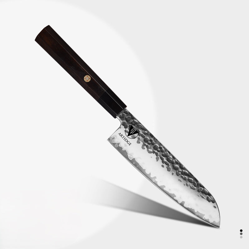 ARTIDGE 7" Japanese Santoku Knife - 3-Layer San Mai Damascus Steel, Ergonomic Grip, Ideal for Meat, Fish, and Veggies- JIA SERIES