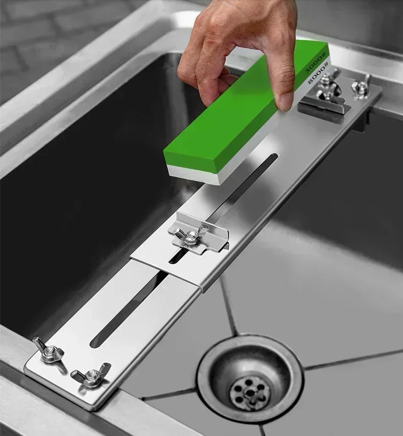 ARTIDGE Stainless Steel Whetstone Holder – Adjustable Knife Sharpening Stand for 99% Sinks & Stones, Heavy Duty 612g Rustproof Knife Sharpening Tool Rack