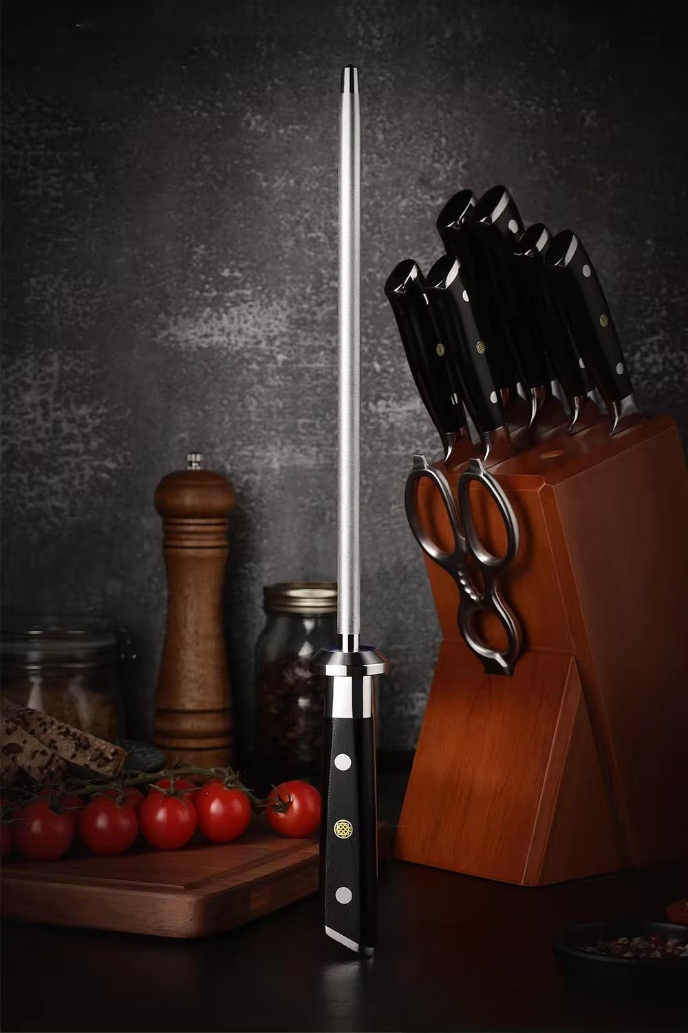 ARTIDGE 10-Inch Diamond Sharpening Rod – 600 Grit Honing Steel with G10 Handle – Professional Knife Sharpener Tool for Kitchen Knives - Dang Series